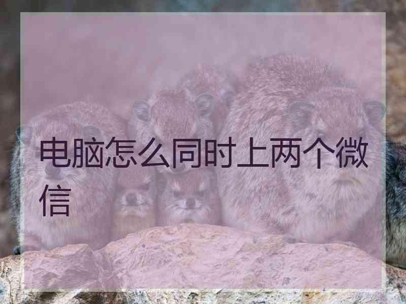 电脑怎么同时上两个微信